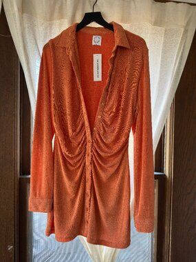 XL With jean Orange long sleeved dress